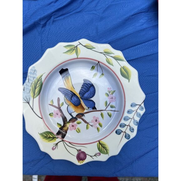 Set Of 3 Home Interiors Decorative Bird Plates With Scalloped Edges & Colorful - Picture 4 of 6